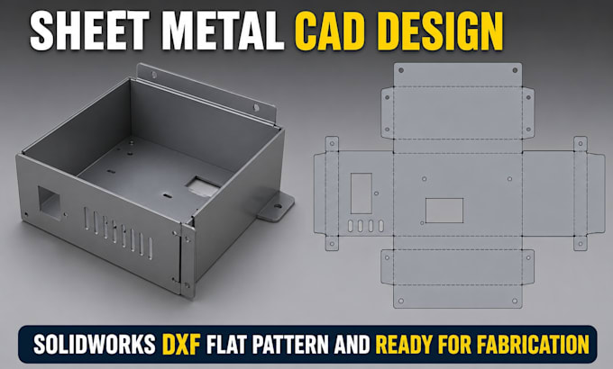 design sheet metal, brackets and enclosure with flat pattern for manufacturing
