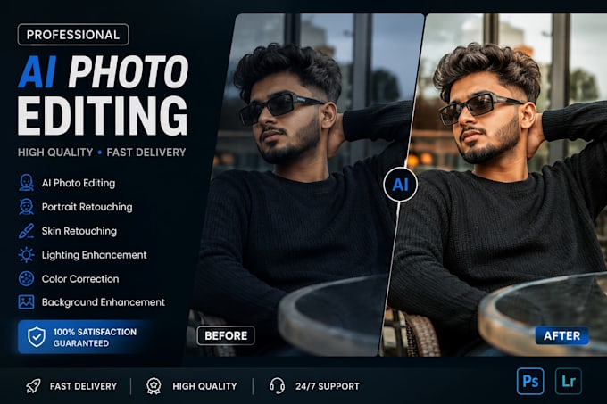 create cinematic ai photo editing and portrait retouch