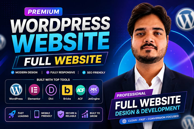 design wordpress website and web apps with divi elementor and bricks