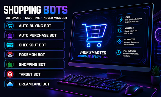 build  shopping pokemon bot, checkout bot, auto buying bot, auto purchase bot