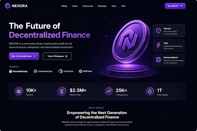 create a professional website for your crypto coin or token
