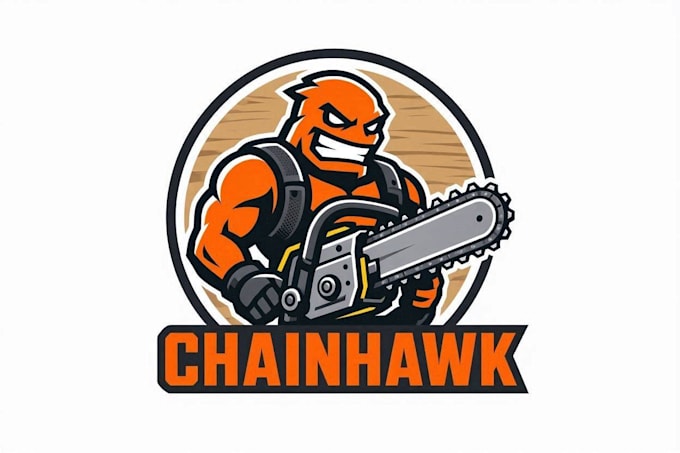 design super beautiful chainsaw mascot logo just for you