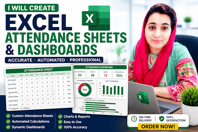 create automated excel attendance tracker for students or employees
