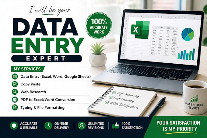 do accurate data entry, copy paste, web research and excel data entry