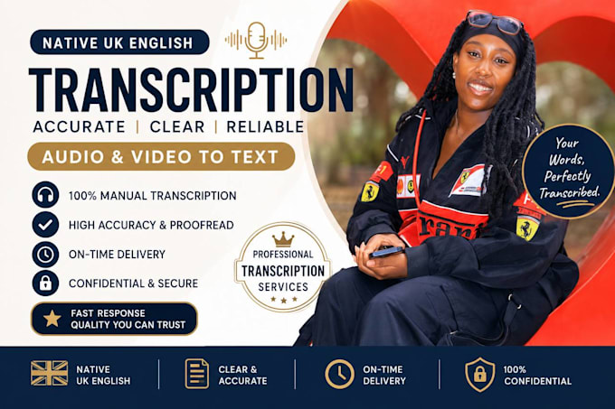 transcribe quality transcripts for audios or videos manually