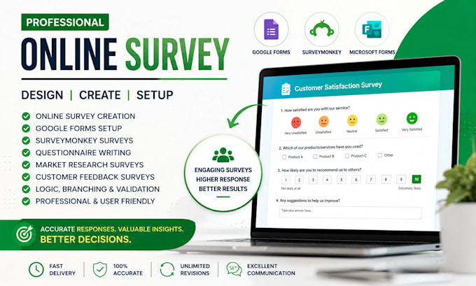 create professional online survey forms, questionnaire and market research