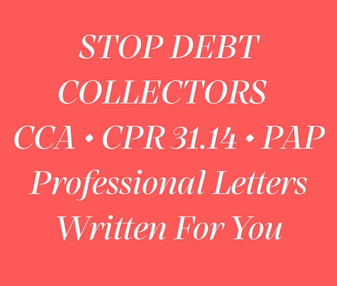 debt defence letters cca cpr pap drafting service