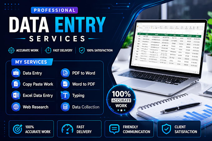 accurate data entry, copy paste, web research and excel data entry