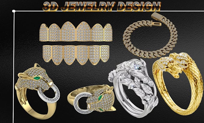 3d cad jewelry design, 3d necklace, bracelet, 3d pendant, 3d grillz, cuban chain