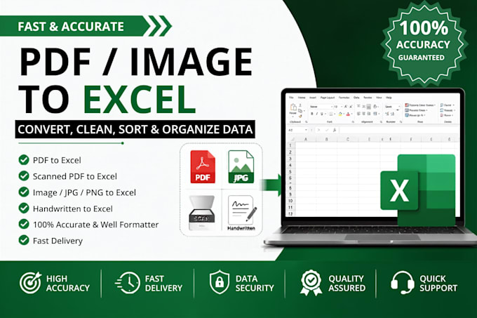 convert PDF, scanned files, and images into editable excel