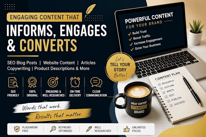 write SEO blog posts, website content, and engaging articles