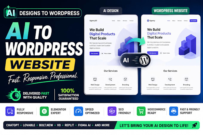 convert ai designs to a responsive wordpress website