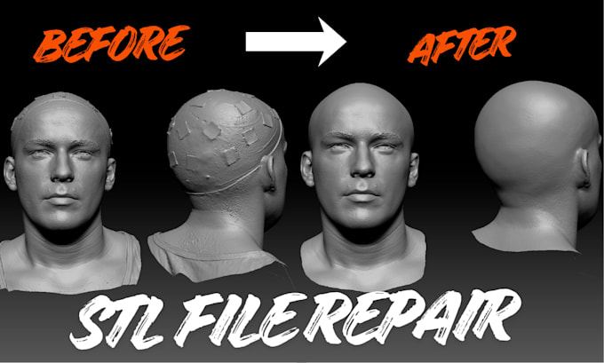 fix 3d model, stl file repair, clean 3d scan and repair mesh 3d scan cleanup