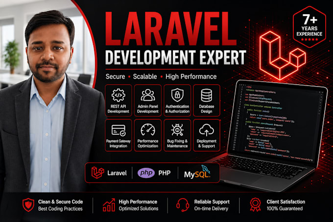 develop laravel web app rest API and admin panel