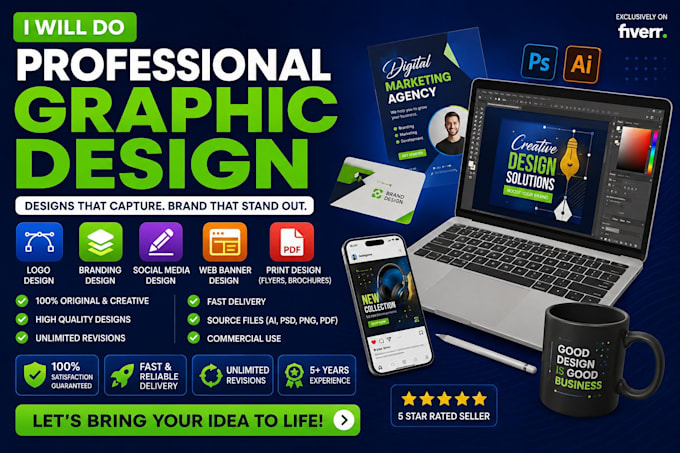 create custom graphic design or professional redesign