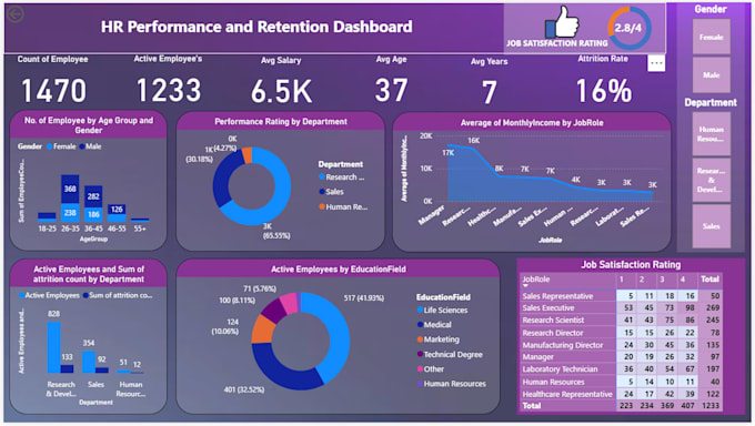 create professional power bi dashboards and interactive reports