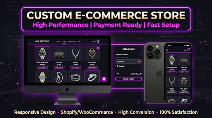 build a custom e commerce website or online store