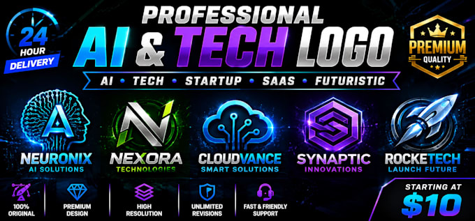 design ai ,tech and startup logo for your business