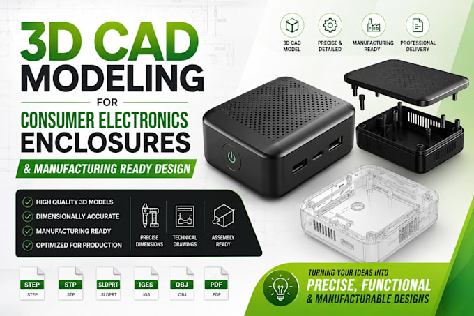 3d cad modeling for consumer electronics enclosures and manufacturing ready desi