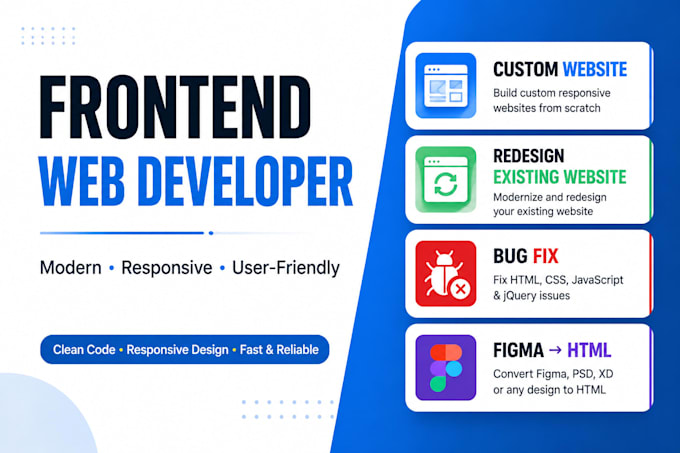 build rebuild debug custom responsive website, HTML CSS js bootstrap