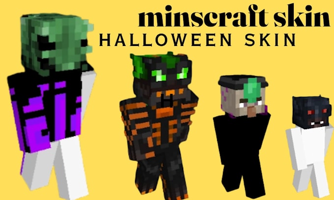 create a unique minecraft halloween skin spooky and themed pixel art