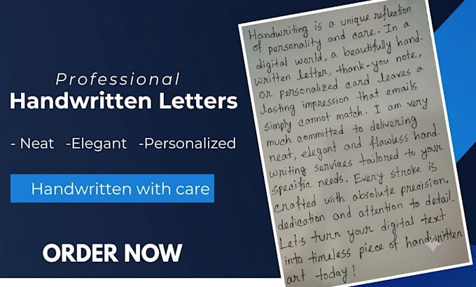 write neat and professional handwritten letters