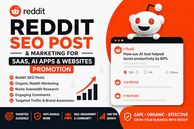 do reddit SEO posts for ai apps, saas, ai tools, and website promotion
