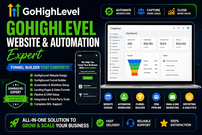 gohighlevel website, gohighlevel automation expert, go high level funnel builder
