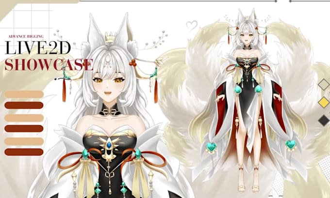 create anime vtuber model art and live2d vtuber rigging for vtube studio