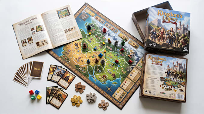 design a custom board game, card game, tabletop game and game assets