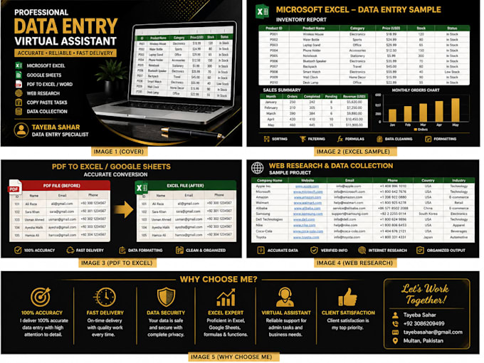 be your professional virtual assistant for admin tasks data entry, web research