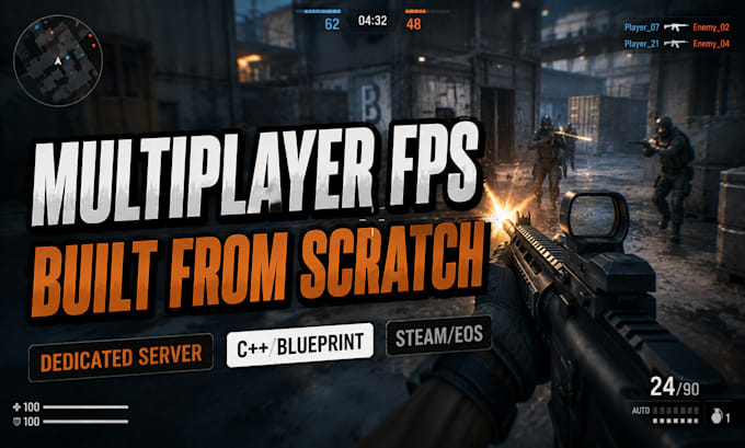 build a multiplayer fps game in unreal engine with dedicated server support