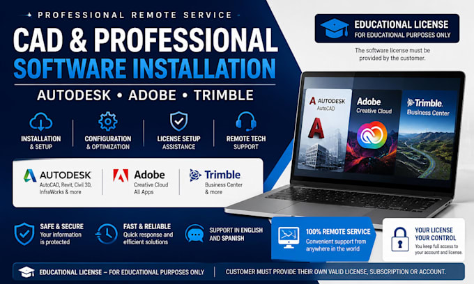 install and configure cad and professional software remotely