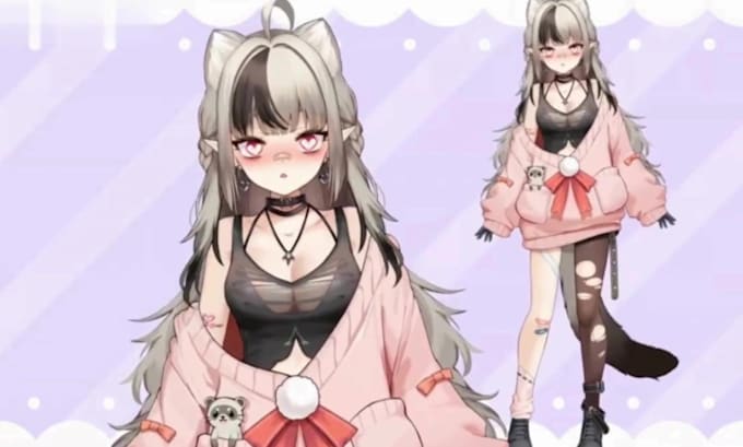 design and rigging vtuber model live2d rigging character design anime vtuber