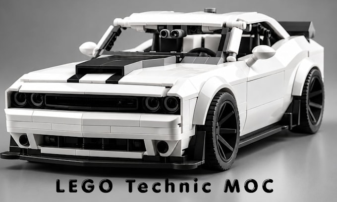 create 3d lego design lego model,moc,lego technic car, bricklink part list files