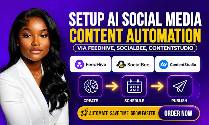 setup ai social media content automation via feedhive, socialbee, contentstudio