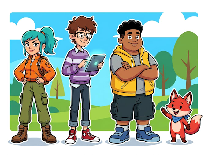 make flat vector character illustration for anything