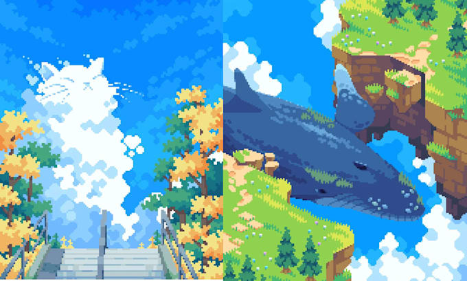 pixel art scene background pixel art tileset tilemap game environment rpg maker