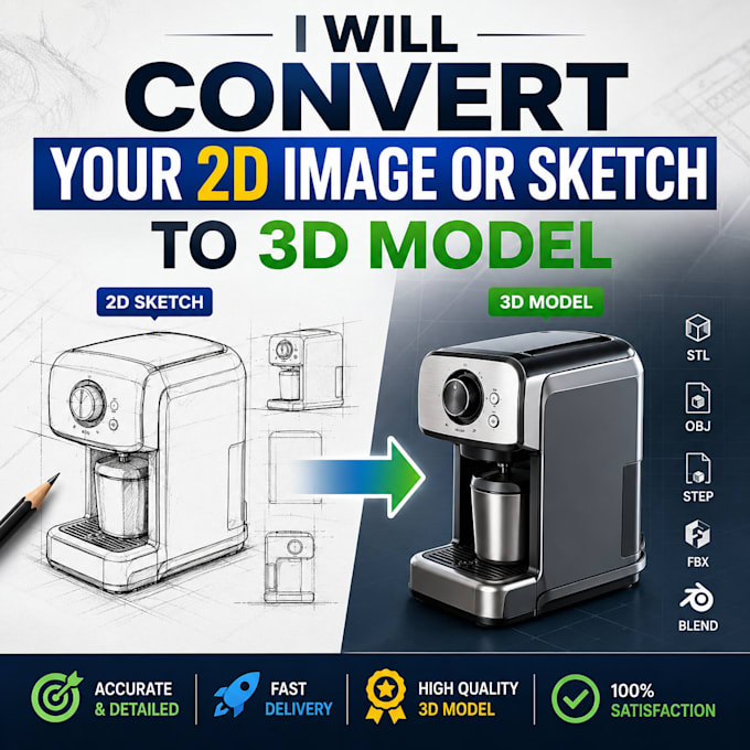 convert your 2d image or sketch to 3d model for printing