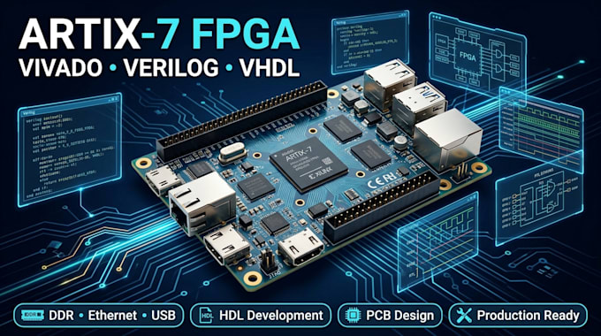 design artix 7 fpga development board using vivado verilog vhdl pcb