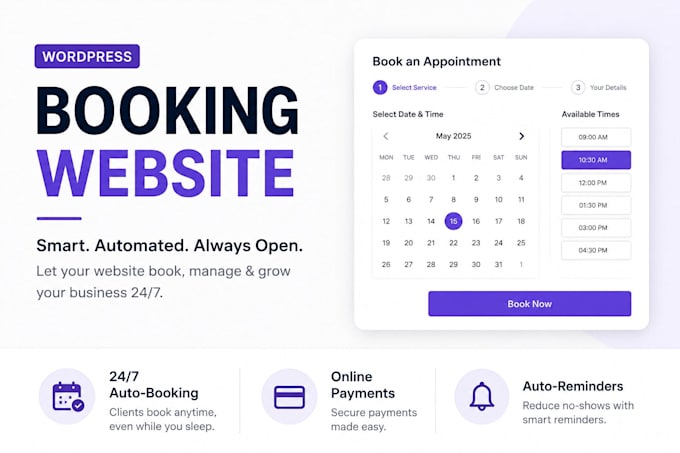create a wordpress booking website with online appointment scheduling
