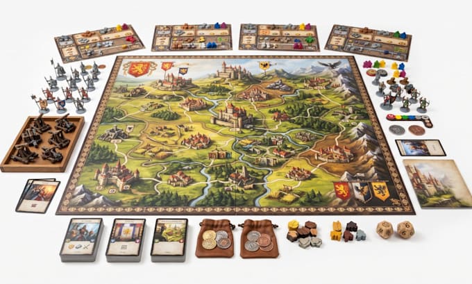 design your board game, cards and rulebook from scratch