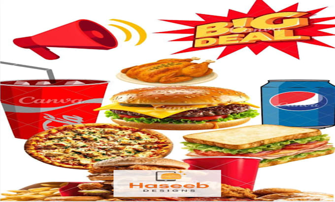 design fast food poster and restaurant flyer