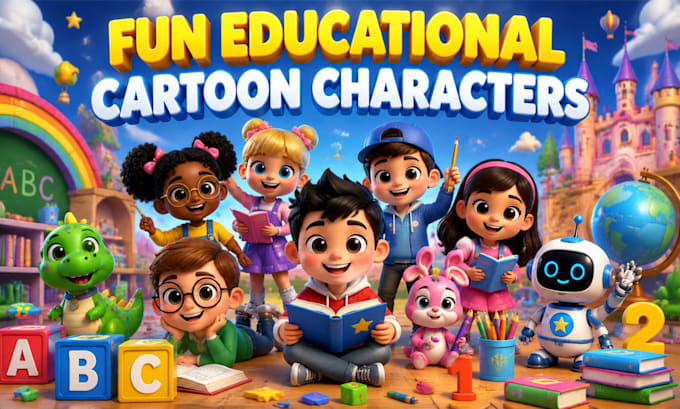 design fun and educational cartoon characters to make learning fun and engaging