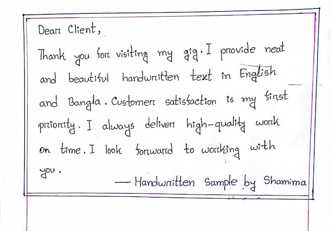 write anything with my beautiful handwriting