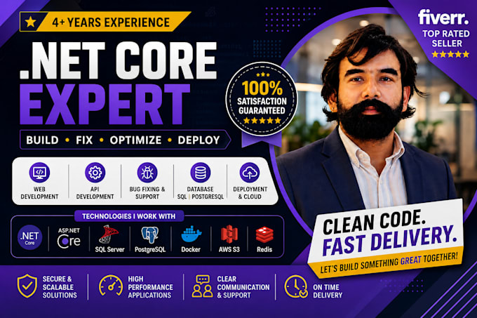 develop fix and optimize dotnet core apis web apps and full stack solutions