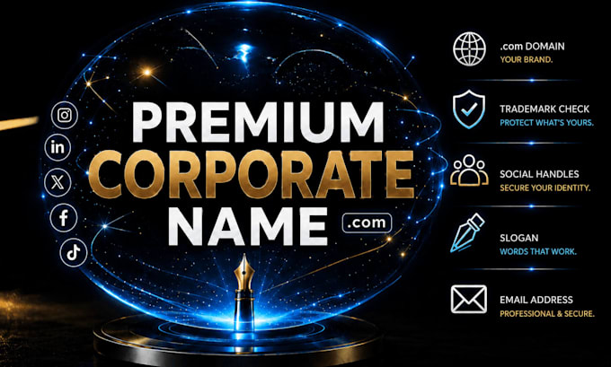 create a premium corporate business name with trademark check