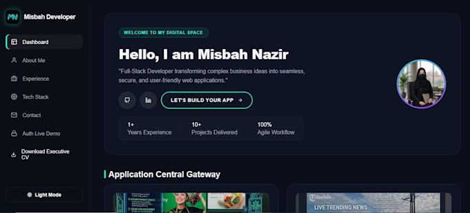 create a modern responsive portfolio website