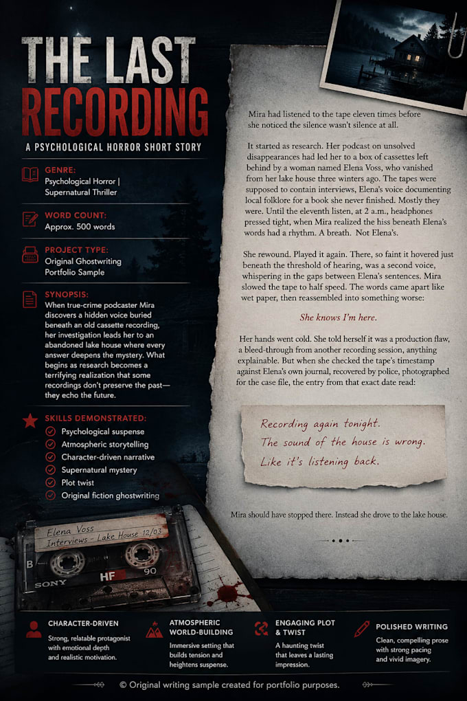 ghostwrite an original short story or novella