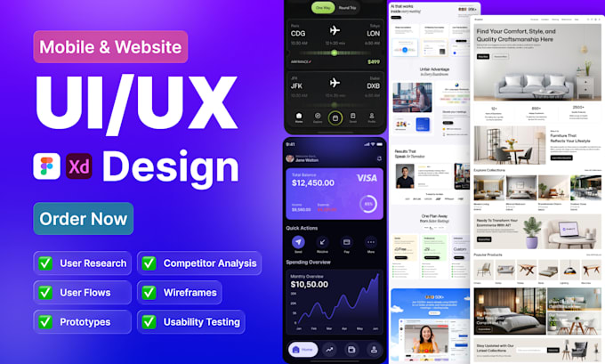 do ui ux design, figma website ui ux design, mobile app ui design